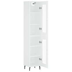 Avis vidaXL Buffet haut Blanc 34,5x34x180 cm Bois d'ingénierie