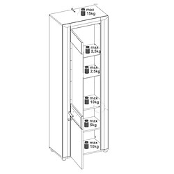 Avis Dansmamaison Vitrine 1 porte Blanc/Bois clair à Led - ABOKI