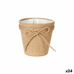 Ibergarden Cache-pot Lien 12,5 x 12 x 12,5 cm Marron Corde Plastique 14 x 12,5 x 14 cm (24 Unités)