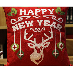 P02 Petit coton frais Bonne année Modèle de broderie Broderie Taie d'oreiller à la maison Salon de séjour Haute Qualité Coussin de sièges Taie d'oreiller