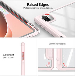 Dux Ducis Etui en PU avec support à trois volets et rose clair pour votre Xiaomi Pad 5/Pad 5 Pro