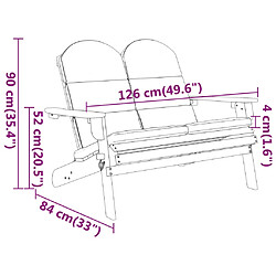 vidaXL Banc de jardin Adirondack et coussins 126 cm bois massif acacia pas cher