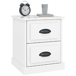 Acheter Maison Chic Table de chevet,Table de Nuit,Meuble de Rangement blanc brillant 39x39x47,5 cm Bois d’ingénierie