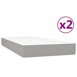 Avis vidaXL Sommier à lattes de lit avec matelas Gris clair 200x200cm Tissu