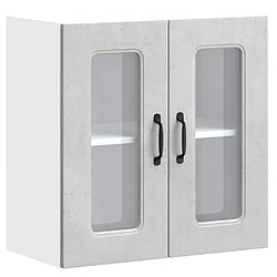 vidaXL Armoire murale de cuisine avec porte en verre Kalmar gris béton