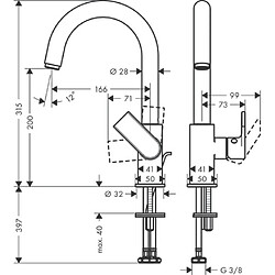 Mitigeur de lavabo HANSGROHE Vernis Shape avec tirette et vidage synthétique chromé - 71564000