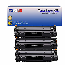 T3AZUR - 3x Toners compatibles avec Canon 728/ 725/ 726 pour Canon LBP-3108, LBP-3150, LBP-3250, LBP-6000 Noir - 2 000p