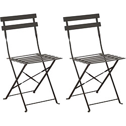 ALIZÉ Chaises pliantes en acier Cuba (Lot de 2) gris.