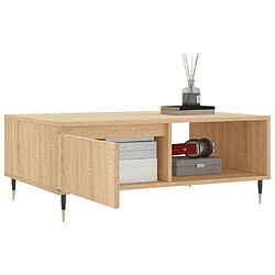 Avis vidaXL Table basse chêne sonoma 90x60x35 cm bois d'ingénierie