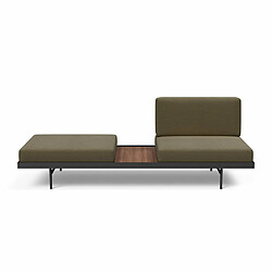 Inside 75 INNOVATION LIVING Canapé design PURI convertible lit 195*80 cm tissu Vivus Dusty Olive avec table noyer pas cher