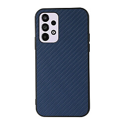 Coque en TPU + PU texture en fibre de carbone, anti-rayures bleu pour votre Samsung Galaxy A33 5G