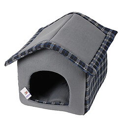 DOGI ECOSSAIS NID POUR ANIMAUX DE COMPAGNIE MAISON POUR CHIEN CHAT ANIMAUX 3 COULEURS GRIS/BLEU/NOIR 42X35X40CM MIX+Dogi