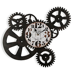 Versa Horloge Murale pour la Cuisine, Pendule pour Salon Haupiri 54x4,3x51,7cm,Métal, Noir