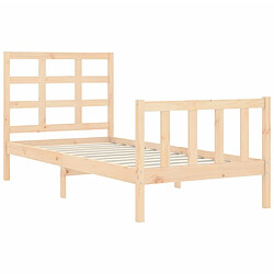 Maison Chic Cadre/structure de lit avec tête de lit pour adulte - Lit Moderne Chambre 90x200 cm bois massif -MN56724 pas cher