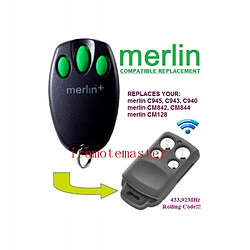 GUPBOO Télécommande Universelle de Rechange pour remplacement de porte de garage Merlin C945 plus pilo