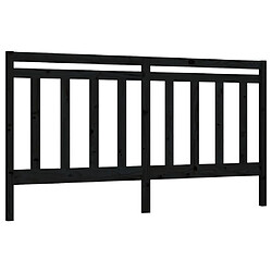 Maison Chic Tête de lit scandinave pour lit adulte,Meuble de chambre Noir 186x4x100 cm Bois massif de pin -MN62194