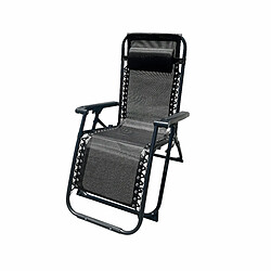 Marbueno Transat Pliante Acier Avec Coussin Jardin et Piscine 90X66X108 cm Gravité Zéro Noire 10006 - Noir