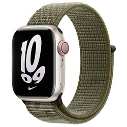 Sport Loop bracelet pour Apple Watch Series 1 á 9 / SE (38/40/41 mm) | Series 10 (42 mm) - Sequoia / Pure Platinum