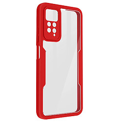 Avizar Coque pour Xiaomi Redmi Note 11 Pro 5G Dos Rigide et Avant Souple Contour rouge