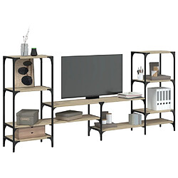 Maison Chic Meuble TV, Banc TV pour salon, Meuble de rangement chêne sonoma 206,5x28,5x95 cm bois d'ingénierie -GKD34847