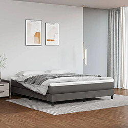 Maison Chic Lit Adulte - Lit simple Lit à sommier tapissier avec matelas moelleux - Meuble de Chambre - Gris 160x200 cm Similicuir -MN46347