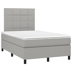 Avis Maison Chic Lit adulte- Lit + matelas + LED,Sommier à lattes de lit matelas LED gris clair 120x190 cm tissu -GKD16660