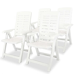 Avis Maison Chic Mobilier à dîner 5 pcs de jardin - Ensemble table et chaises d'extérieur - Salon/Mobilier de jardin classique Plastique Blanc -MN27711