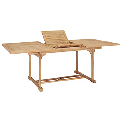 Maison Chic Table de jardin | Table d'extérieur extensible 150-200x100x75 cm Teck solide -GKD15930