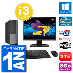 PC Dell 7020 SFF Ecran 19" Intel i3-4130 RAM 8Go Disque Dur 2To Windows 10 Wifi - Occasion