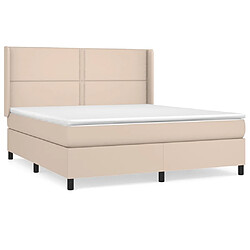 vidaXL Sommier à lattes de lit avec matelas Cappuccino 160x200 cm