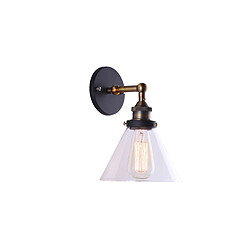 ICONIK INTERIOR Lampe murale avec abat-jour cristal Edison acier Bronze