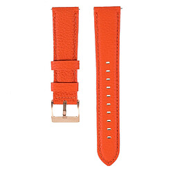 Bracelet en cuir véritable 22 mm, texture litchi, réglable, orange pour votre Samsung Gear S3 Classic/Gear S3 Frontier/Galaxy Watch 46mm