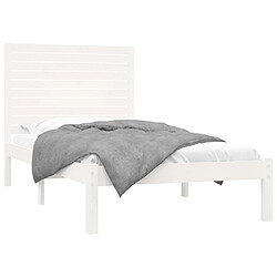 Avis Maison Chic Lit Moderne Chambre - Cadre/structure de lit pour adulte Blanc Bois massif 100x200 cm -MN74018