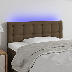 Maison Chic Tête de lit scandinave à LED,meuble de chambre Marron Foncé 80x5x78/88 cm Tissu -MN11592