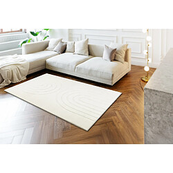 Acheter RUGSX Tapis lavable CURVY blanc 11 Arches, structurel, gaufré, peluche 60x100 cm