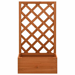 Maison Chic Jardinière,Bac à fleurs - pot de fleur à treillis de jardin Orange 50x25x90cm Bois de sapin -GKD23083