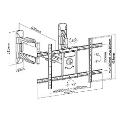 Acheter Kimex Support mural d'angle réglable pour écran TV 37"-75"