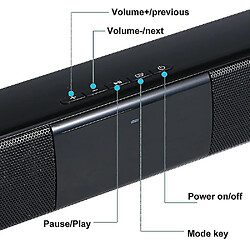 Acheter Universal Téléphone TV Bluetooth 20W Soundbar Home Theatre Wireless 3D Téléphone | Conférenciers portables (noir)