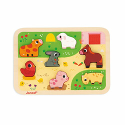 Puzzle en bois Chunky Animaux de la ferme 7 pièces - Janod