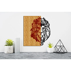 EPIKASA Décoration Murale en Métal et Bois Lion 2