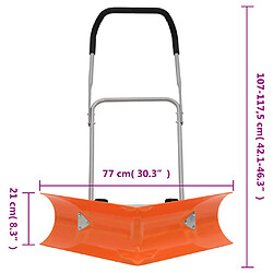 vidaXL Pelle à neige double angle avec poignée extensible orange acier pas cher