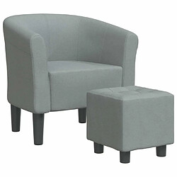 Maison Chic Fauteuil cabriolet et repose-pieds,Fauteuil luxe pour relax gris clair tissu -MN92280