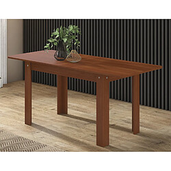 Pegane Table de salle à manger extensible rectangulaire coloris noyer - longueur 120-164 x profondeur 70 x Hauteur 73,60 cm