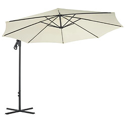 vidaXL Parasol en porte-à-faux avec poteau en acier 300 cm Sable