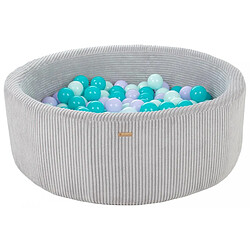 Velinda Piscine à balles 200 balles 90 cm gris/violet, turquoise, Menthe