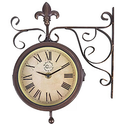 Acheter Decoshop26 Horloge d'extérieur gare avec thermomètre Design 25x8,7x28,5 cm DEC022205