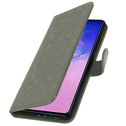 Avizar Étui pour Samsung Galaxy S10 Lite Clapet Portefeuille Support Vidéo Gris