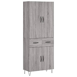 vidaXL Buffet haut Sonoma gris 69,5x34x180 cm Bois d'ingénierie