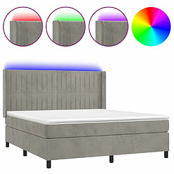 Sommier à lattes,Cadre à lattes de lit pour Adulte matelas et LED Gris clair 160x200 cm -MN66005