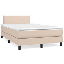 vidaXL Sommier à lattes de lit avec matelas Cappuccino 120x200 cm